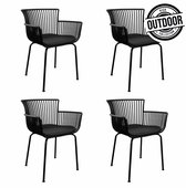 Set van 4 Kick tuinstoel Otis - Zwart