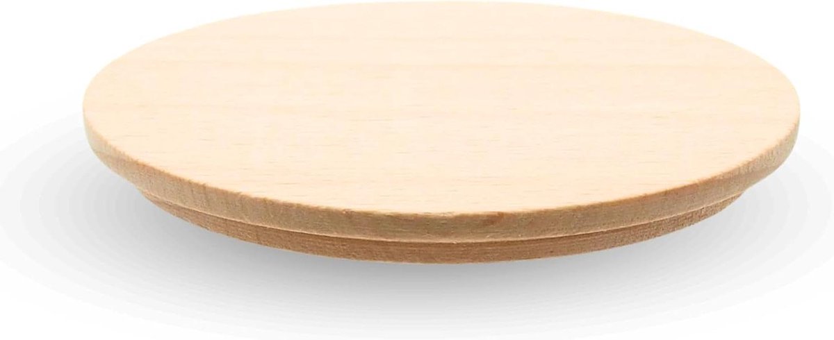 Houten Deksel - Deksel Beukenhout Rond - Potten Afdekken - Natuurlijk Beukenhout - 71/62mm - Bruin