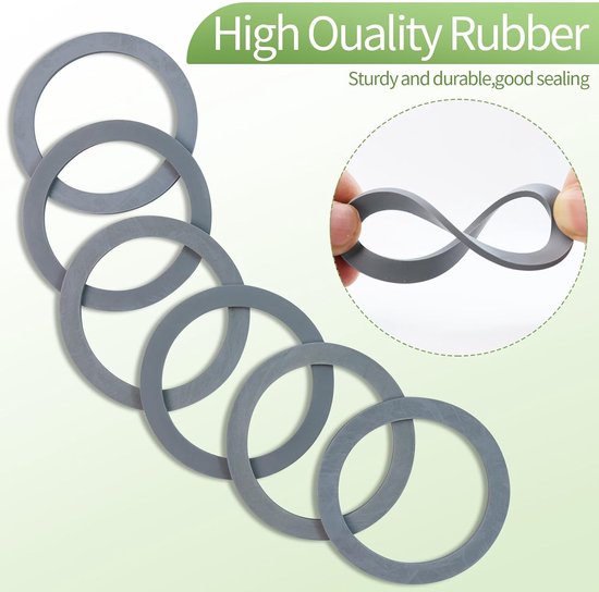Blender Pakking Vervanging - Afdichtring Rubber - Lekvrij Mengen - Duurzaam Rubber Materiaal - 6 stuks - Grijs van Merkloos — afbeelding 5