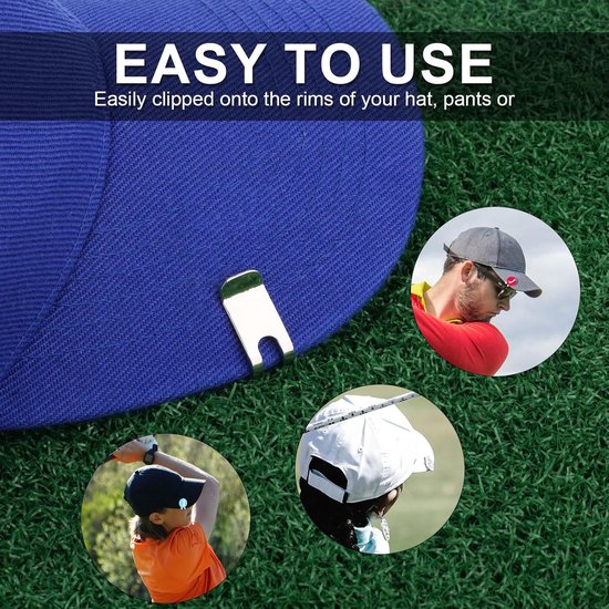 6 stuks magnetische golfhoedclips, metalen golfbalmarkerhouder voor golfpet, broek, tassen, riemen, golfhoedclip, magneet, golfaccessoires, cadeaus voor golfliefhebbers (2 cm, kruistextuur) van Merkloos — afbeelding 5