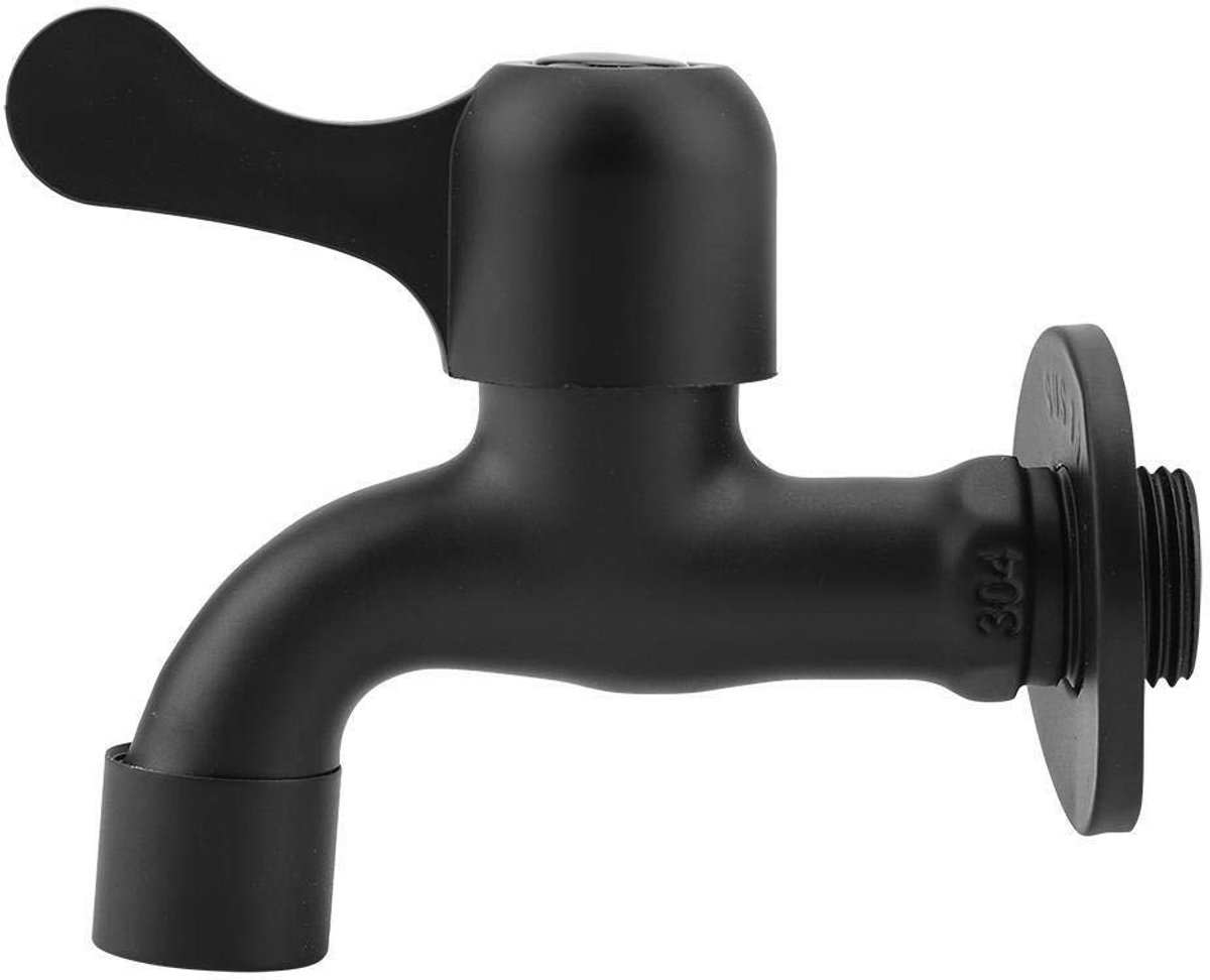 Allecto - Wandkraan - Tuinwaterkraan - Robuust en lekvrij - Zwart geborsteld messing - Voor badkamer en keuken - Uniek ontwerp - Geschikt voor wasm...