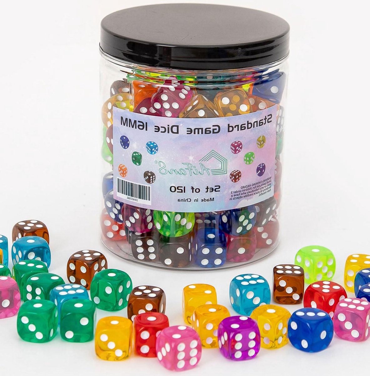 Dobbelstenen Set - Spel Dobbelstenen - Bordspellen Spelen - Doorsnchijnende Kleuren - 16mm 120 Stuks - Meerdere Kleuren
