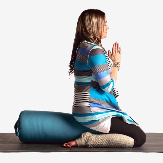 Yoga Bolster - Ondersteuningskussen - Herstellende Yoga - Handgemaakt in VS - 68.58 x 22.86 cm - Blauw — afbeelding 5