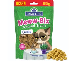 Park Life Meow-Bix Katten Snacks – Kalkoen & Kattenkruid – Graanvrij – 100% Natuurlijk – High Protein – Ovengebakken – 150g