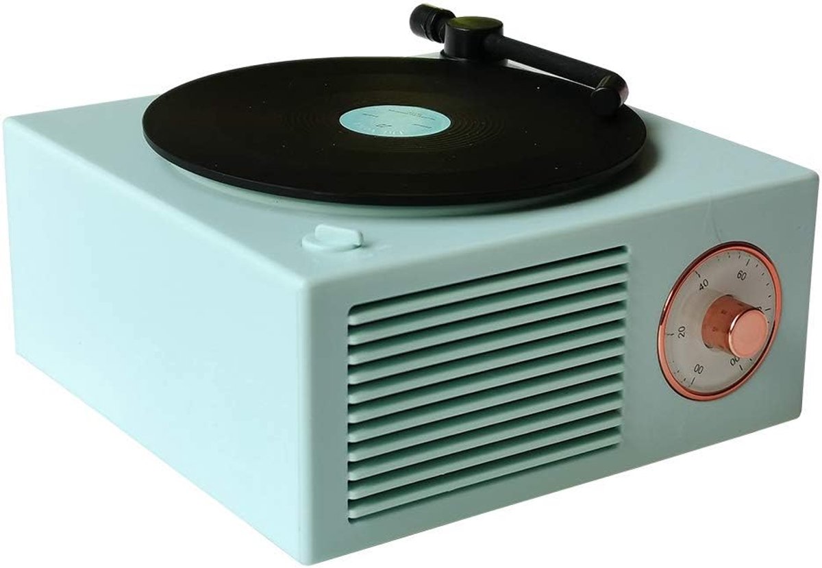 Retro klassieke Bluetooth-luidspreker in vinylplatenspelerstijl, desktopluidspreker, schattig uiterlijk, verbeterde bas, hoog volume - groen
