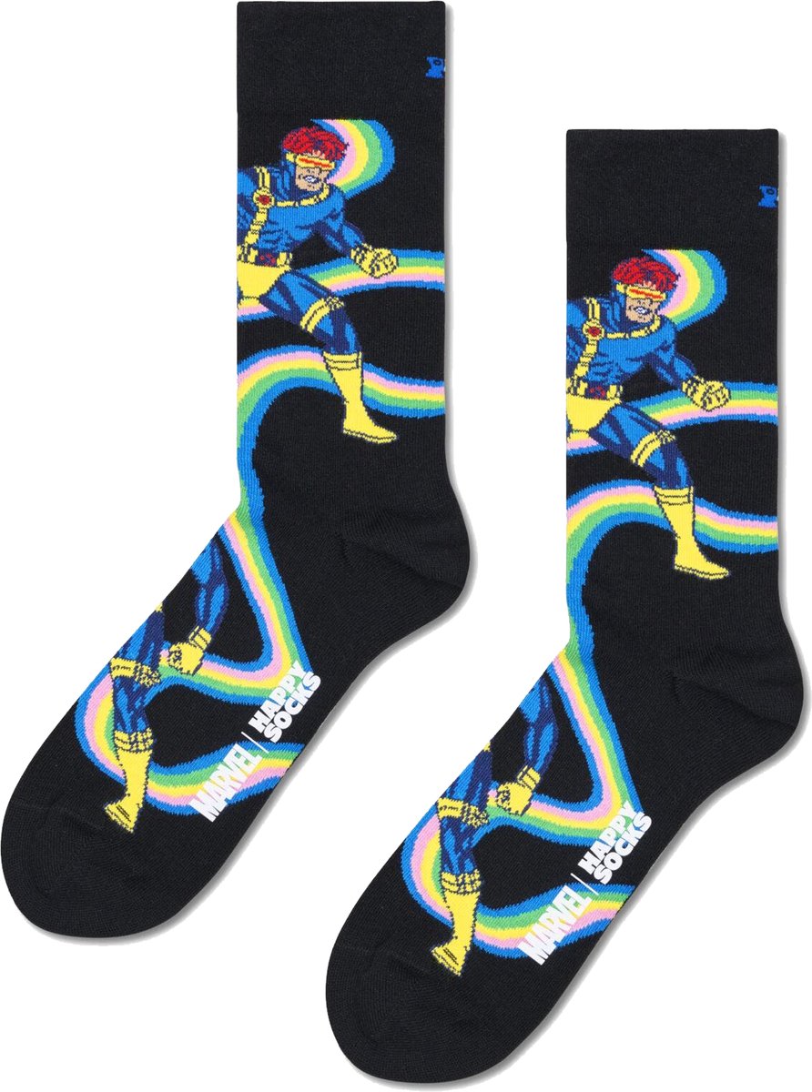 Happy Socks MARVEL X-Men Cyclops Sock - unisex sokken - zwart - Unisex - Maat: 36 - 40