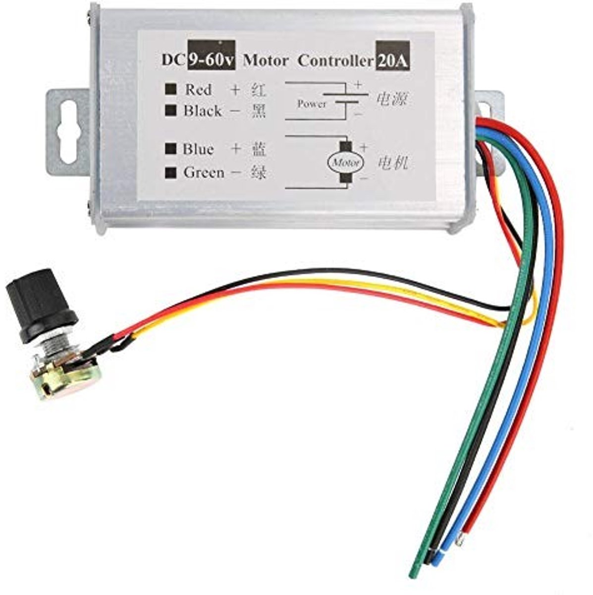 Allecto - DC Motor Speed Controller - PWM Regulator - Geschikt voor Borstelloze Motoren - 9V-60V - Regelbare Snelheid - Hoge Efficiëntie - Betrouwb...