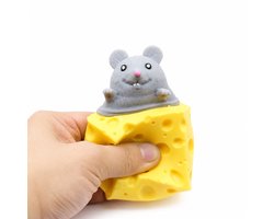 Speelvriendelijke Kaas Muis Squishy / Cheese Mouse Stressbal | Anti Stress Speelgoed | Tik-Tok Fidget - Geel