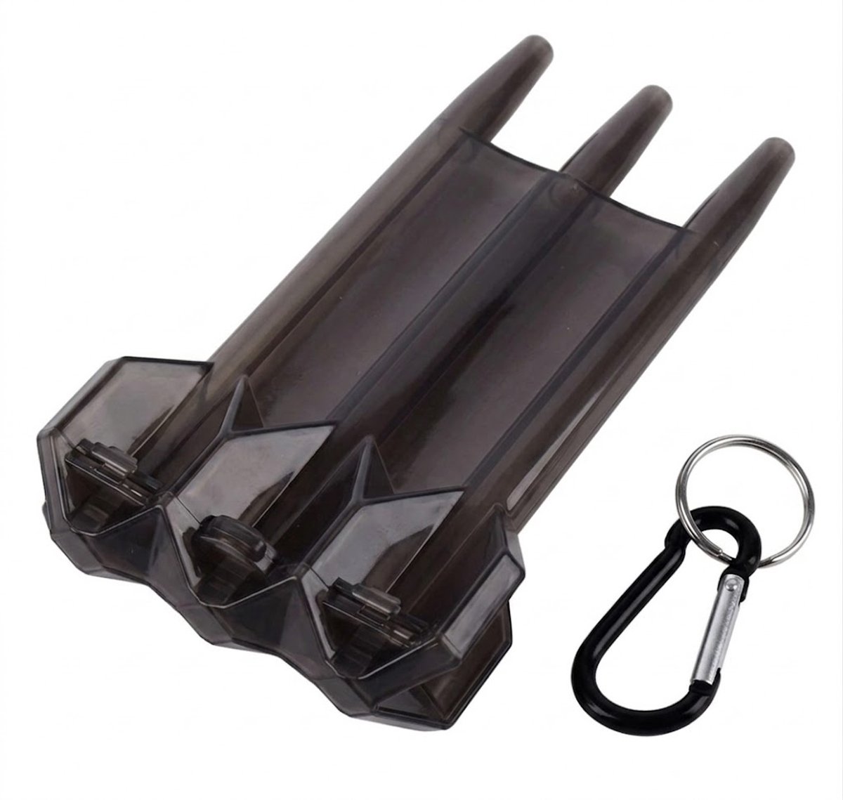 Draagbare dart case met karabijnhaak - compacte dart opbergdoos voor darts en accessoires - stevige kunststof dart etui met vergrendelbare sluiting voor bescherming - dart accessoires voor heren en dames