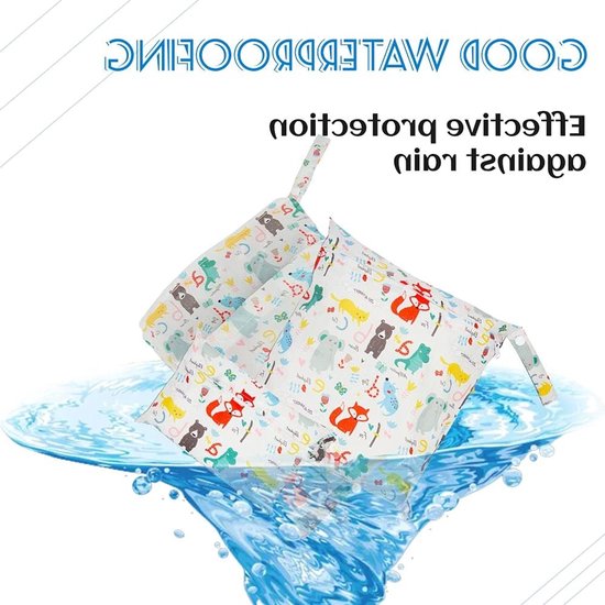 Wet Dry Cloth luiertassen *3, waterdichte natte tas, luiertas, neustassen voor baby's luiers, wasbare reistassen, met ritssluiting/polsband, S/M/L, drie maten, willekeurige kleuren van DALADA — afbeelding 2