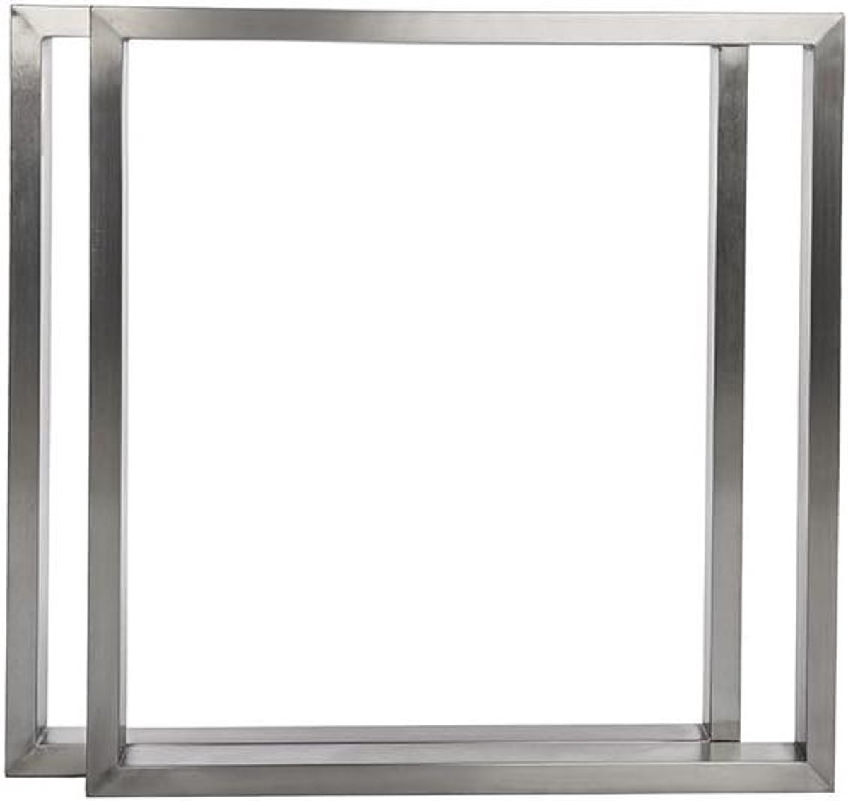 Tafelframe Onderstel - Tafelpoten Set - Zelf Montage - Roestvrij Staal - 700 mm Breed - Zilver