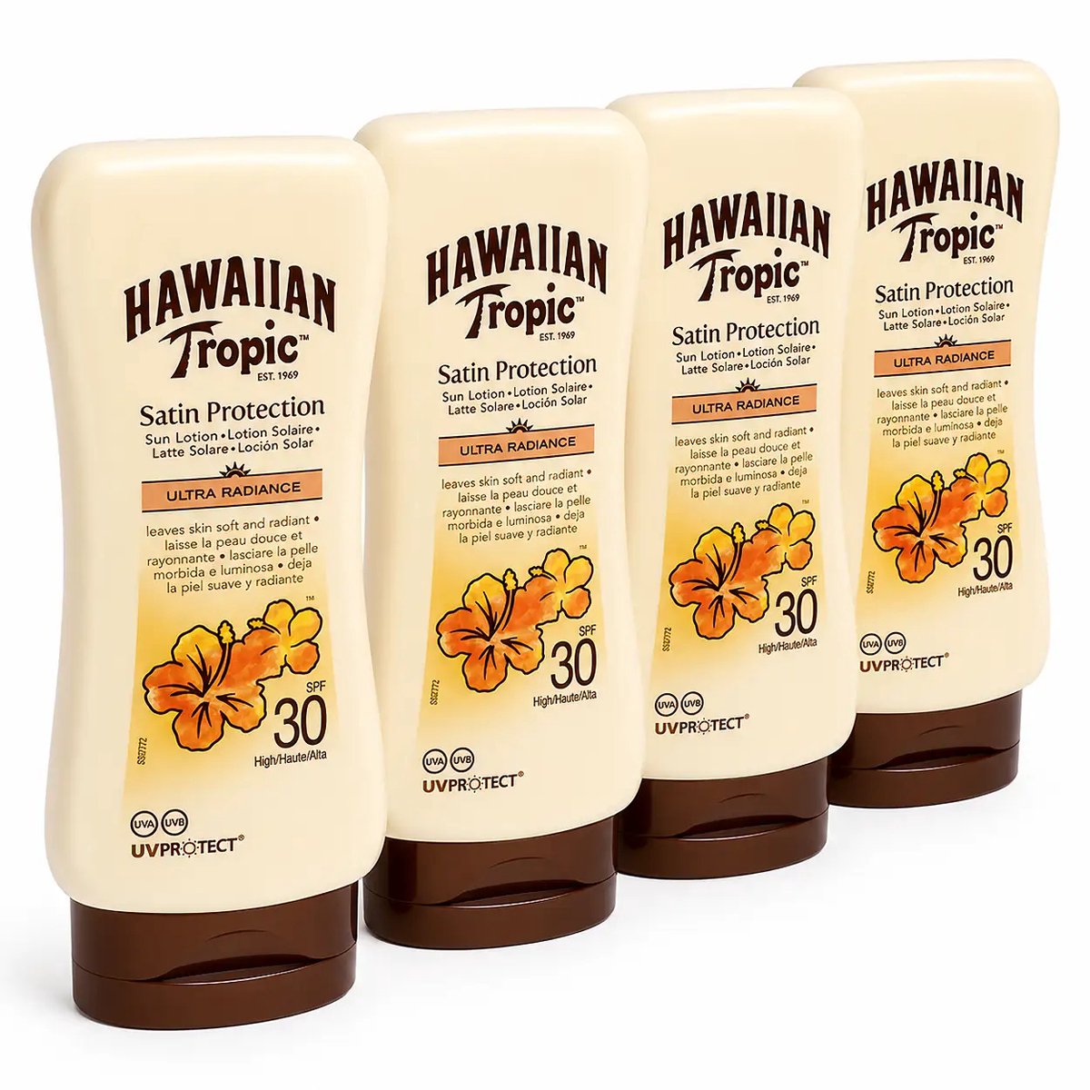 4 x Hawaiian Tropic - Zonnebrand - Protect Hydrate Sun Lotion SPF 30 - Beschermend & Hydraterend - 180 ml - Zonbescherming - Hydratatie - Zonlotion - SPF 30 - Zoncrème