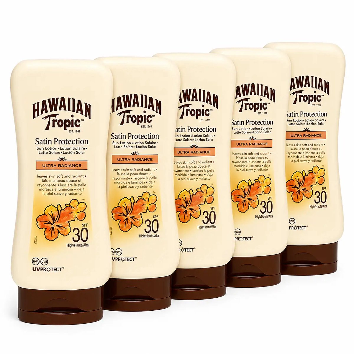 5 x Hawaiian Tropic - Zonnebrand - Protect Hydrate Sun Lotion SPF 30 - Beschermend & Hydraterend - 180 ml - Zonbescherming - Zonnebrandcrème - SPF 30 - Hydraterende Zonnebrandcrème - Zonbescherming Voor Huid