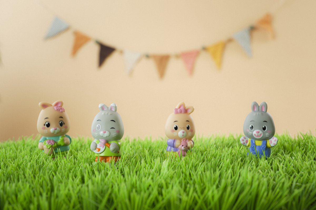 Klorofil speelset familie "Konijn" | Speelfiguren set - Poppetjes familie - Kinder Speelgoed - Flora, Warren, Abby en Roger - Vanaf 18 maanden - 4-Delig — afbeelding 5