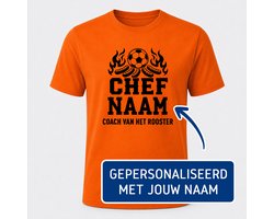 Oranje Voetbalshirt Coach van het rooster - Maat M - WK Voetbal oranje - WK 2026 - Gepersonaliseerd met naam - Shirt Holland - Voetbal - Nederlands Elftal - WK Voetbal Shirt