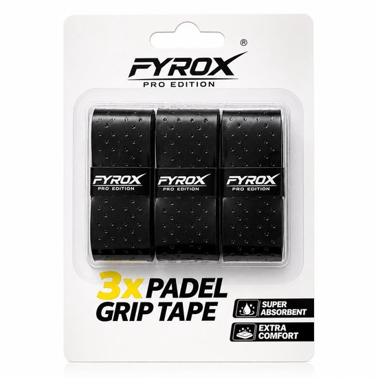 3x Overgrip - Grip - Griptape - Padel - Overgrip tennis - Overgrip padel - Racketaccessoires - Zwart - 3 stuks - Padel Sports 3x Overgrip - Grip - Griptape - Padel - Overgrip tennis - Overgrip padel - Racketaccessoires - Zwart - 3 stuks - Padel Sports