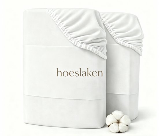 hoeslaken - 25 cm Matrasdikte - Rondom Elastiek - 100% Katoen - Wit