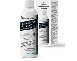 Dynabright Ultrasoon Reinigingsvloeistof - 120 ml – Ultrasonic Cleaner Vloeistof - Dieptereiniging voor Sieraden & Brillen – Zonder Schrobben – Veilig, Geurloos & Streeploos Resultaat