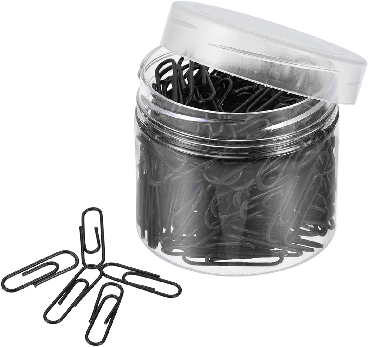 Kleine Paperclips 1,1 inch - Vinyl Coating voor het Organiseren van Kantoor en Thuis - Zwart, 200 Stuks in Doos