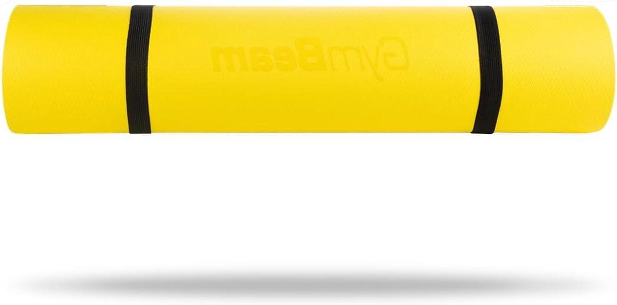 Dubbele Yogamat - Fitnessmat Pilates - Thuis Sporten - Antislip Oppervlak - 183x61x0.6 cm - Grijs Geel
