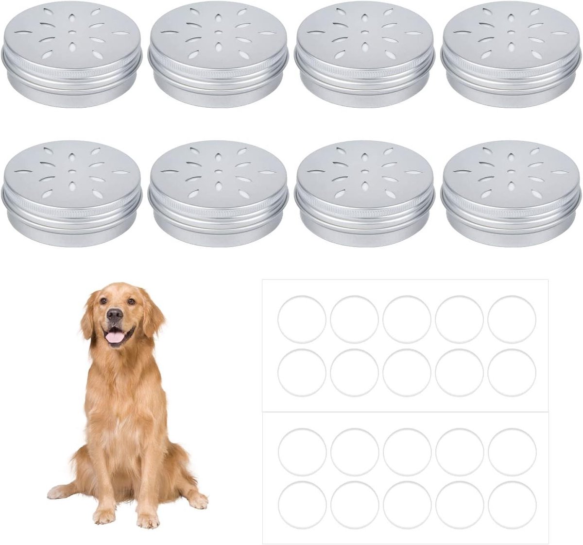 Hondengeur Trainboxen - Honden Neuswerk - Hondentraining Geur - Holle Metalen Blikken - 8 Stuks - Zilver