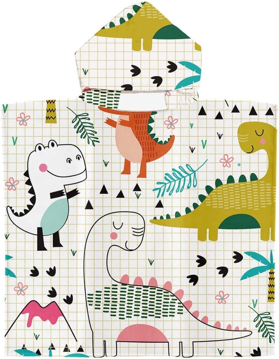 Kinderen Bad Poncho met Kap, Microvezel Handdoek, 65 x 75 cm, Ideaal voor Zwemmen, Strand en Douchen