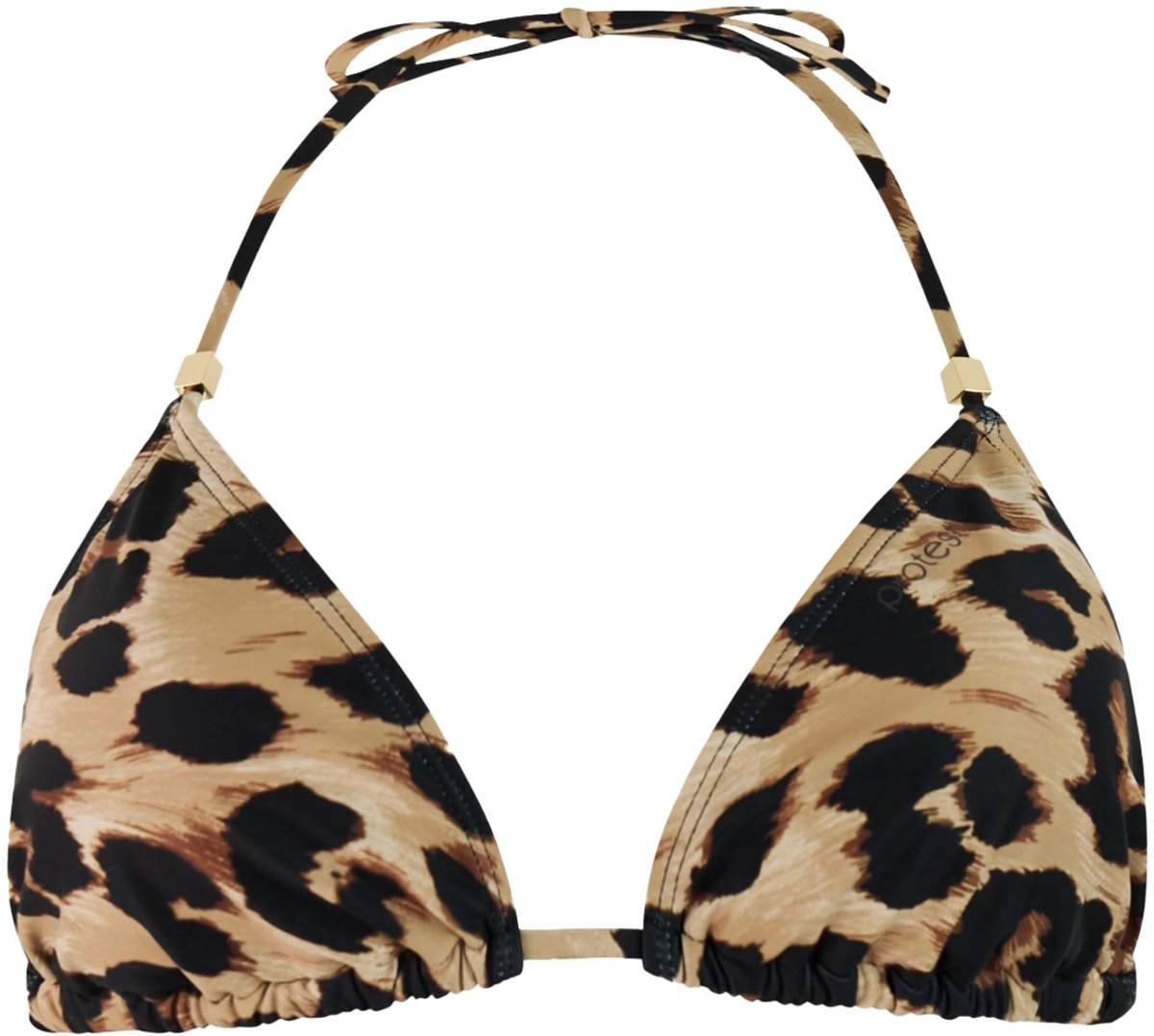 Protest MIXAles - Triangel bikini top Dames - Koordsluiting - Uitneembare vulling - Normale pasvorm - Bruin Fudge Camel