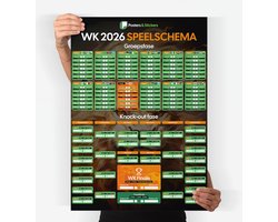 WK speelschema poster 2026 | Invulbaar Speelschema | Overzicht van alle wedstrijden | A1 formaat | 59.4 x 84 cm | wk poster 2026 schema