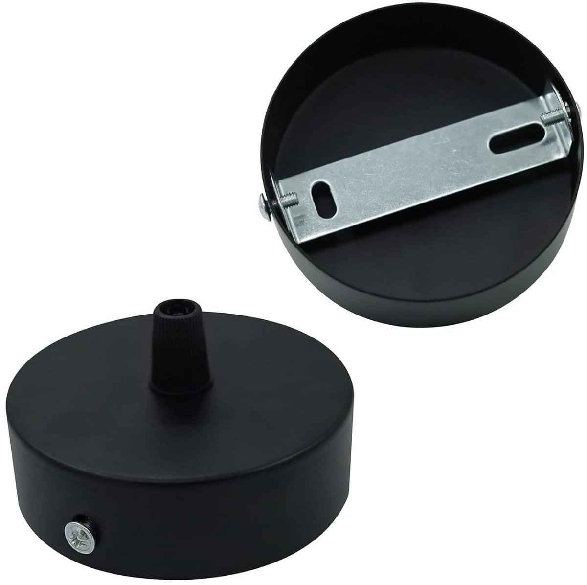 Zwarte metalen hanglampen plafondkap set van 2, 80mm connector voor plafondverlichting, accessoires voor lampen en verlichting