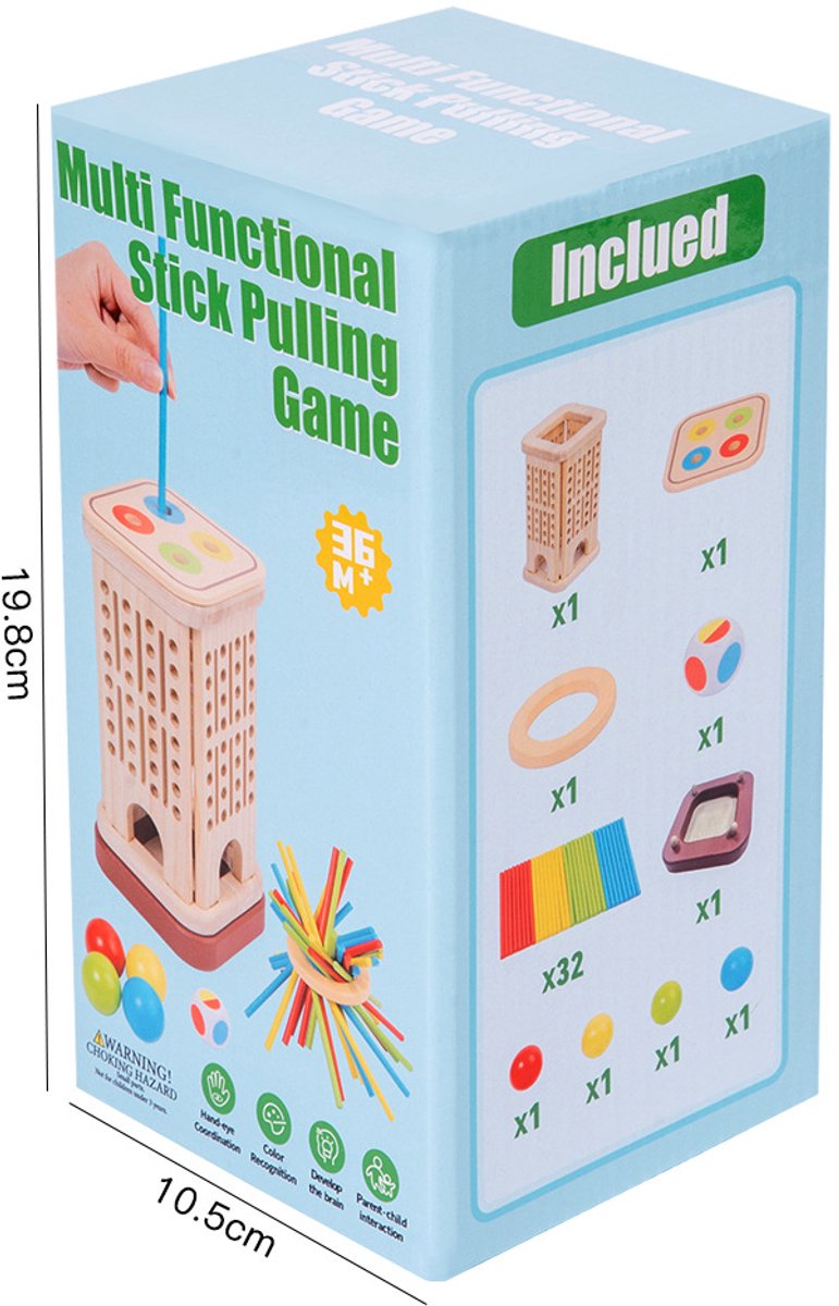 Montessori Houten Speelgoed 3-in-1 Stokspel – Educatief Spel voor Kleurherkenning – Cadeau 3 Jaar - Kinderspellen — afbeelding 6
