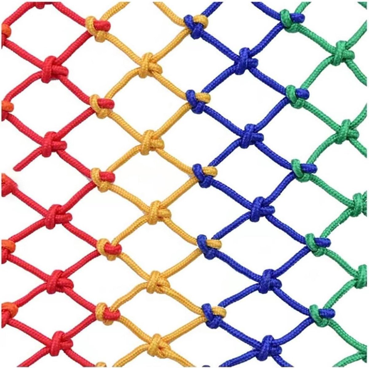Veiligheidsnet Nylon - Beschermnet Balkon - Dieren en Kinderen - Knoopvrij Weven - 4 mm x 5 cm - Kleurrijk