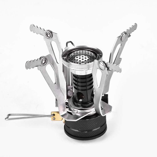 Dailygoody - Mini Gasfornuis - Ultralicht - Ideaal voor Kamperen - Zwart - Koken in de Natuur - Compact en Draagbaar — afbeelding 4