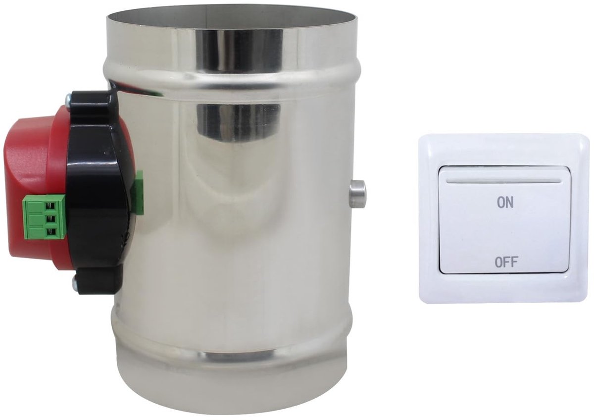 Allecto - Electric Air Valve - 220V - Ventilatieoplossing - Diameter 100mm - Gas- en luchtafsluiter - Geschikt voor HVAC-systemen