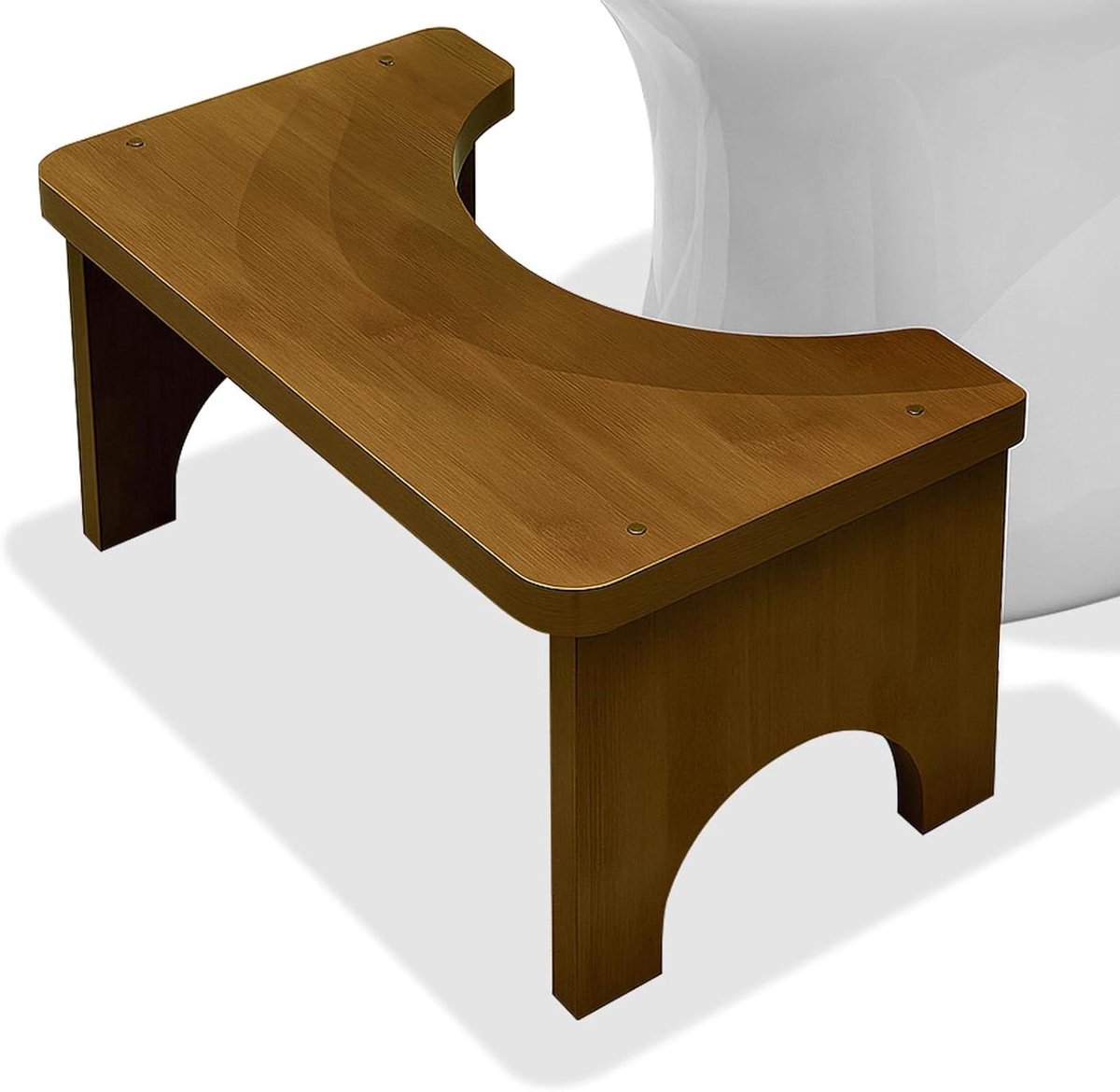 Bamboe toiletkruk - Kruk voor toilet - Verbeterde stoelgang - Ergonomische hoek - 37 x 20 x 17 cm - Bruin