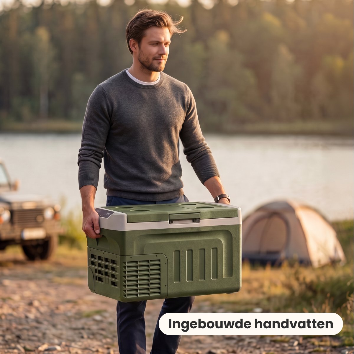 Auronic Elektrische Koelbox - Compressor - 21L - 12V en 240 volt - Camping Koelkast - Frigobox Auto - Groen – foto 7