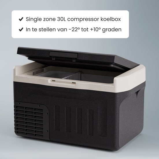 Auronic Compressor Koelbox Elektrisch 12V en 240 volt - Camping Koelkast - 30L - Frigobox - Zwart van Merkloos — afbeelding 3