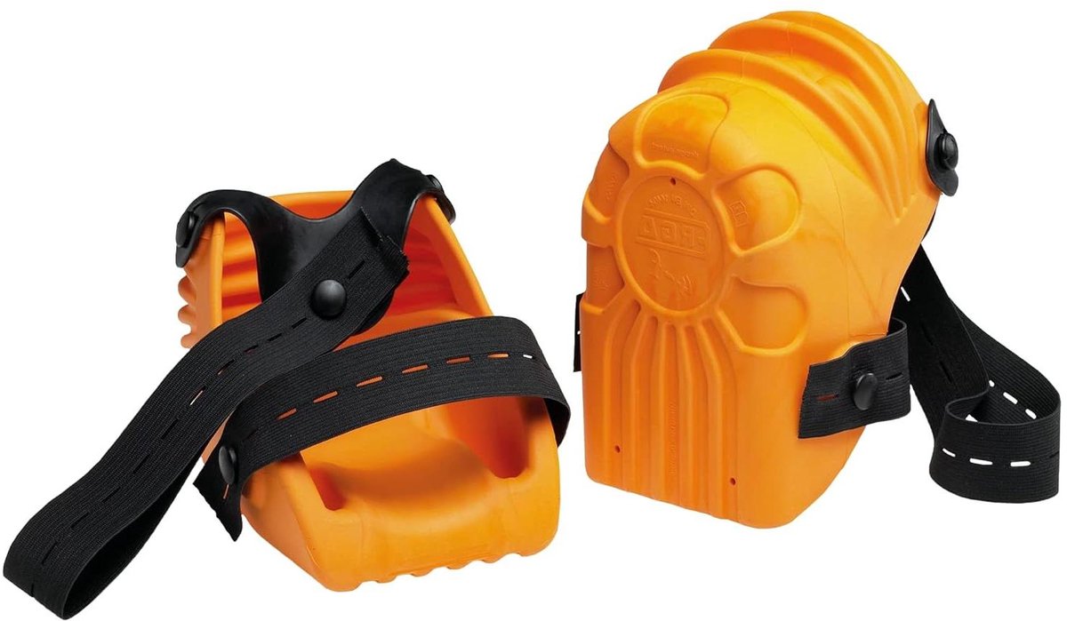 Ergonomische Kniebeschermers - Werkkniekussens Kniekappen - Tegels Leggen - Ergo-Fix Bevestiging - 1 Paar - Oranje Zwart