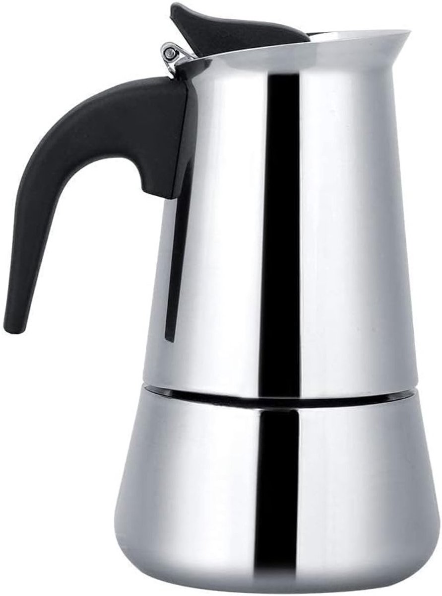 Moka Espresso Maker van RVS - Italiaanse Koffiepot voor Perfecte Espresso en Koffie (450ml)