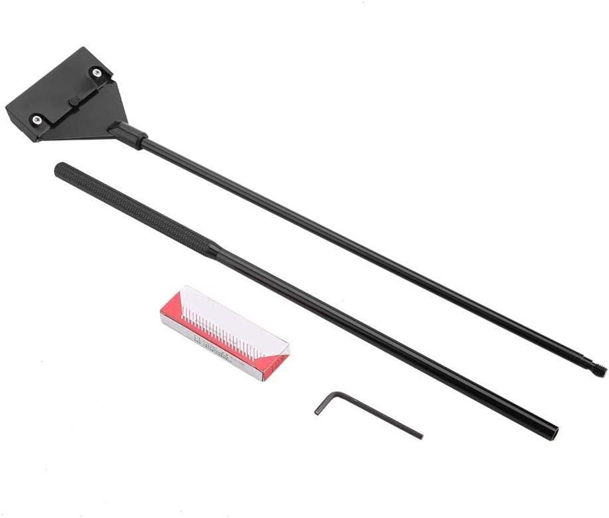 Aquarium Reinigingsset - Algenschraper Glasreiniger - Aquarium Onderhoud - Verstelbare Lengte - 66 cm - Zilver