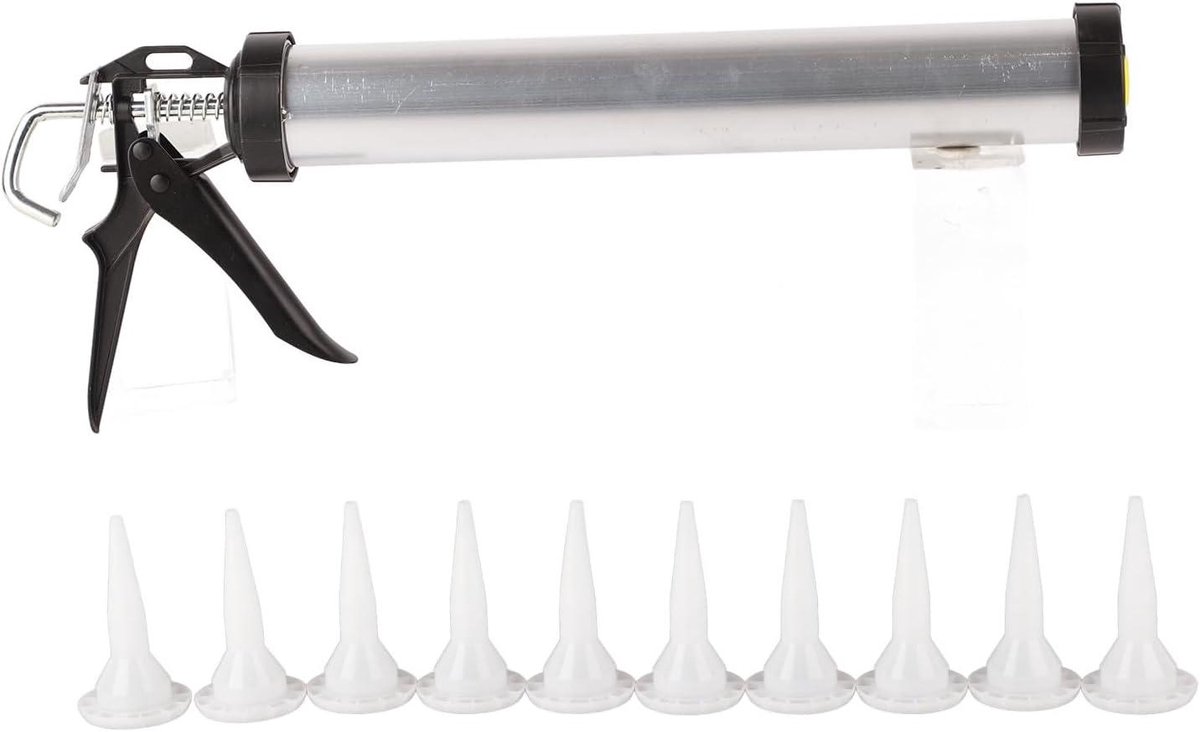 Kitpistool - Kitspuit Aluminium - Kit aanbrengen - Aluminiumlegering - 600 ml - Zilver