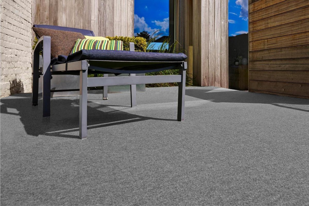 Kunstgras Tapijt - Grastapijt Buiten - Balkon Decoreren - Waterdoorlatend met Noppen - 100 x 200 cm - Grijs