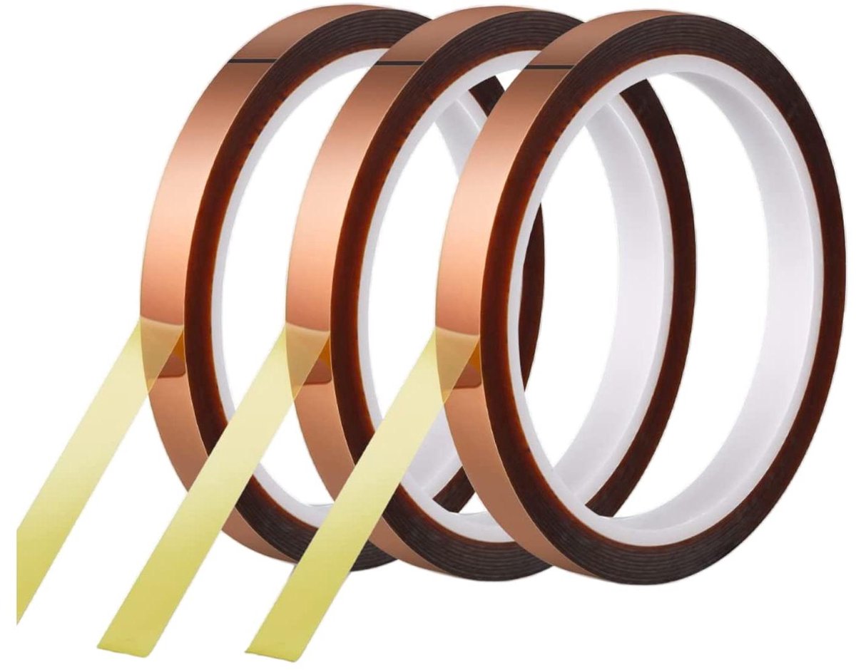 Polyimide Tape - Hittebestendige Tape - 3D Printen - Zonder Residu - 3 x 8mm x 33m - Oranje
