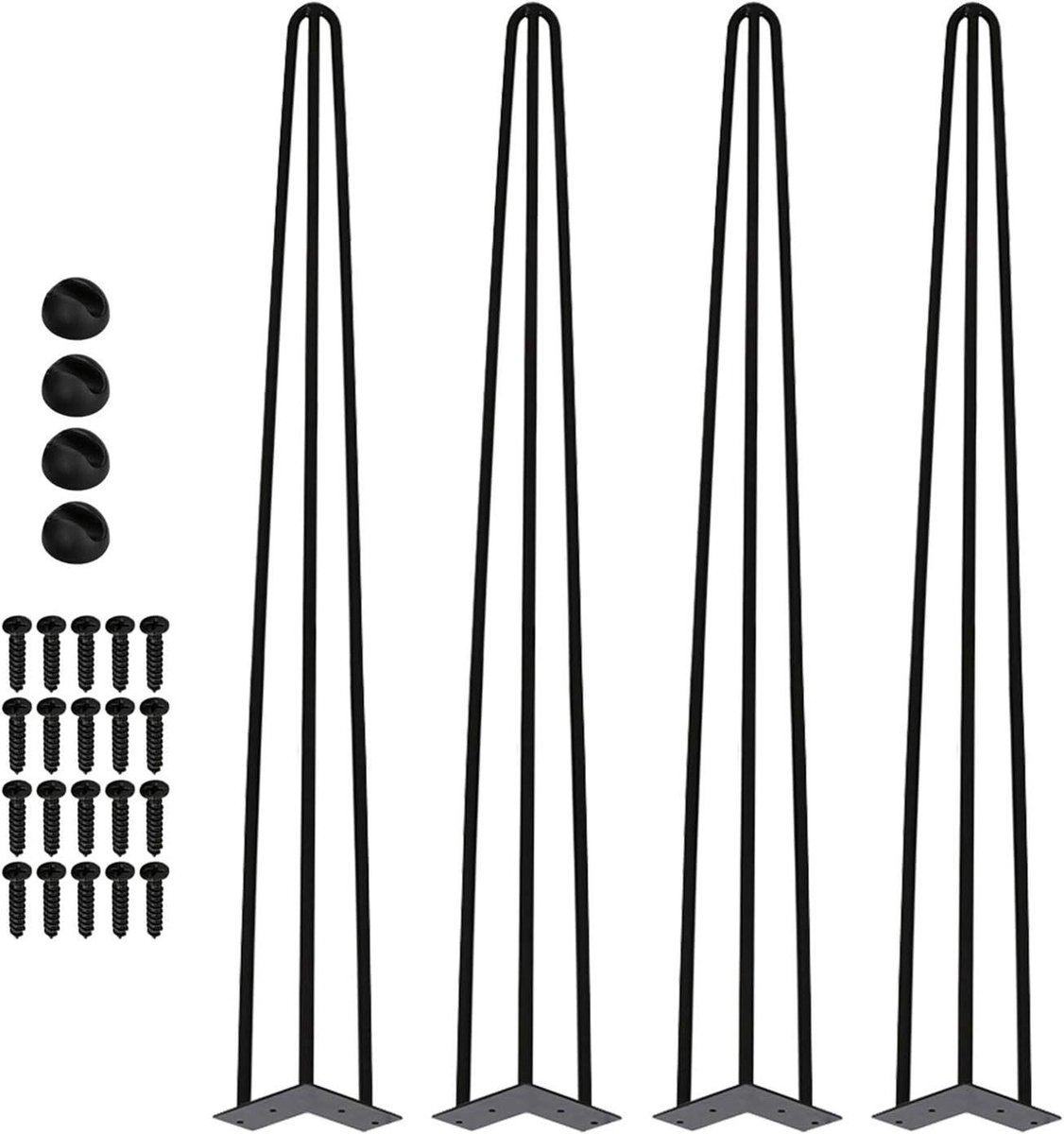 Haarspeld Tafelpoten - Meubelpoten Set - Tafel Maken - Drievoudige Staaf - 61 cm - Zwart