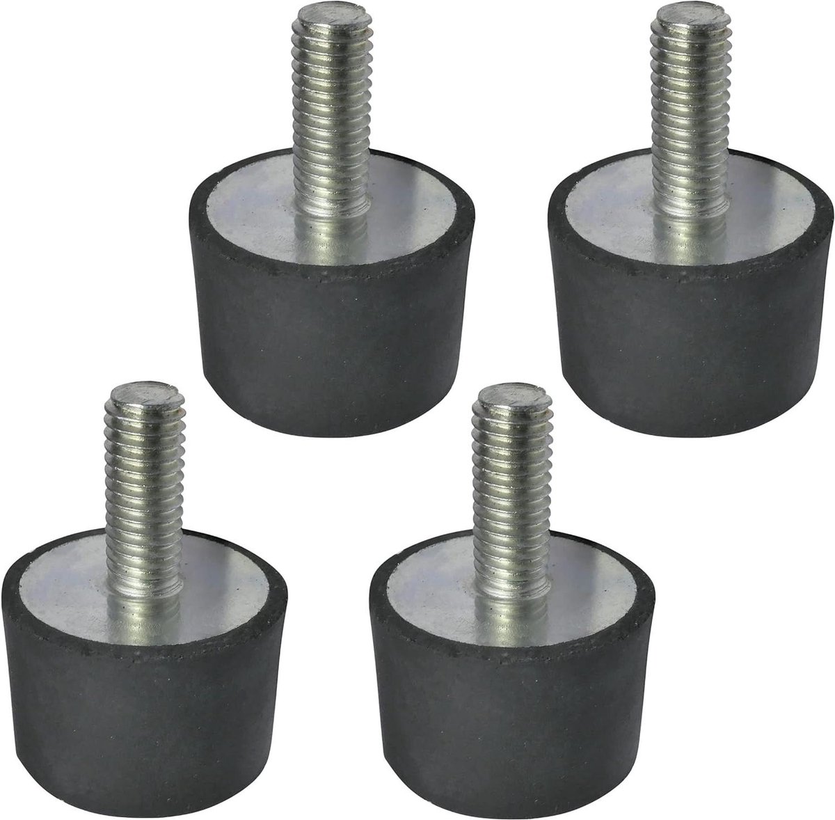 Rubberen Trillingsdempers - Trillingsisolatie Voeten - Apparaten Stabiliseren - Schroefdraad M8 - Ø30 mm H: 20 mm - Zwart