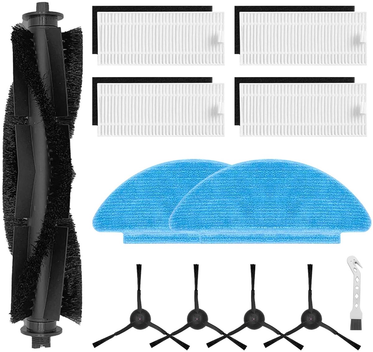 Allecto - Accessoireset Robotstofzuiger - Vervangende Onderdelen - Verbeterde Prestaties - Voor Diverse Modellen - Inclusief Filters en Dweilpads -...