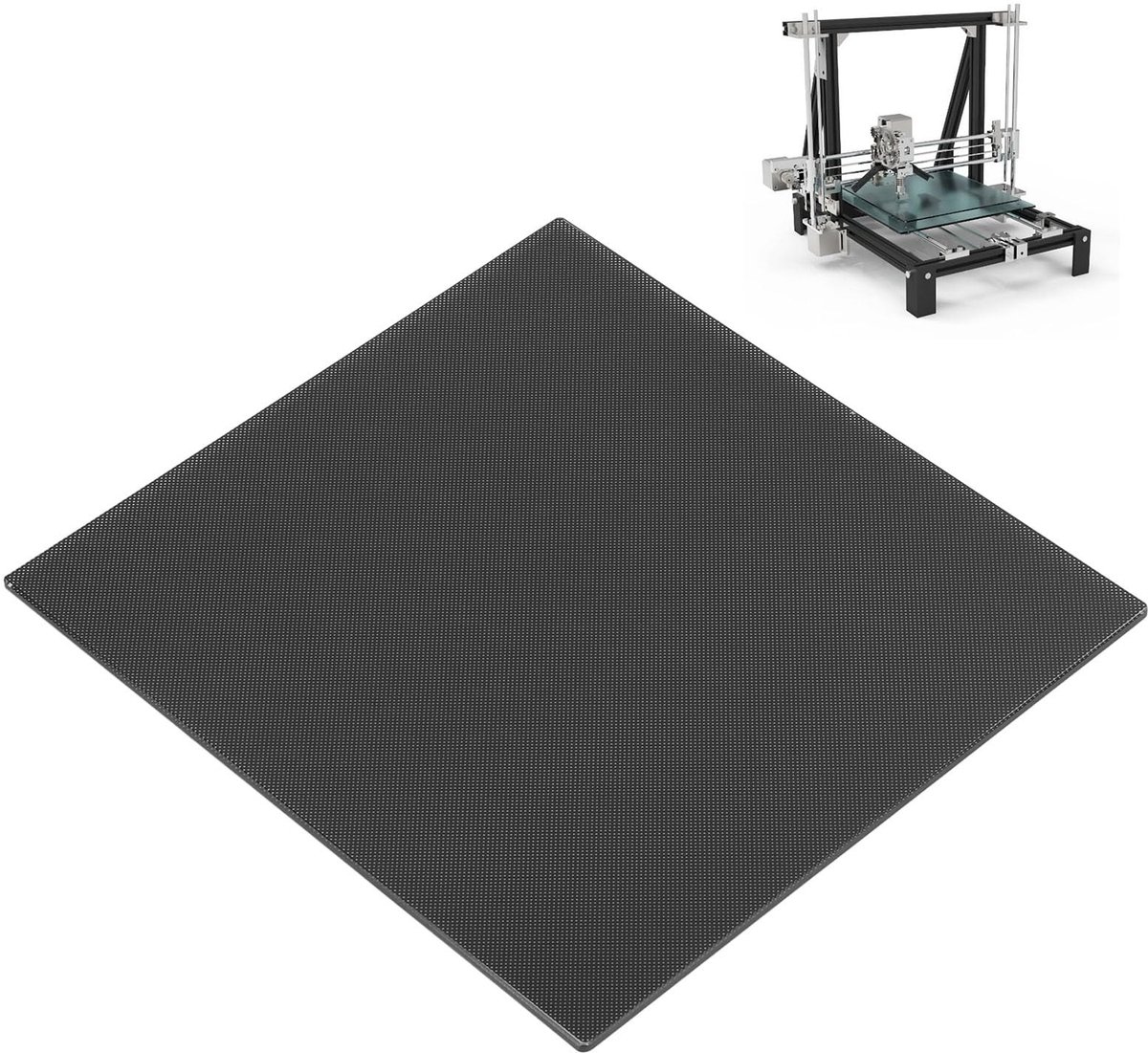 Allecto - Glazen bed voor 3D printers - Hoge hardheid - 257 x 257 mm - Goede kleefwerking - Vervangbare gehard glasplaat - Geschikt voor Baambu X1 P1P