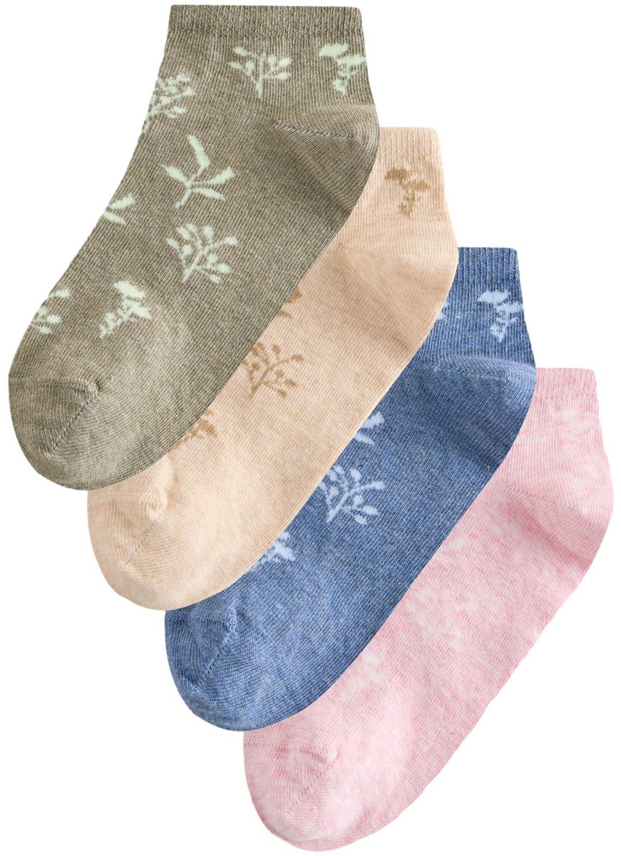 Next - Dames - 4 paar sneakersokken - Blauw