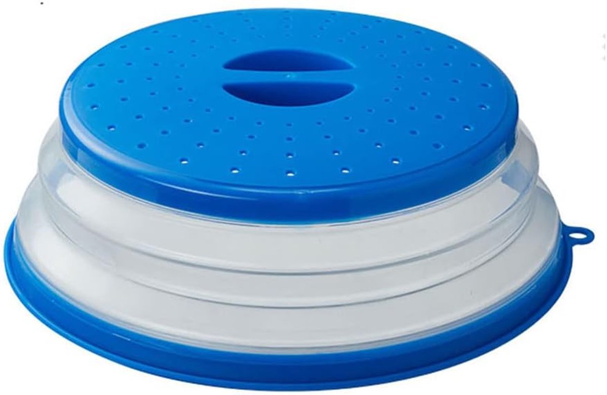 1 stuk - Magnetrondeksel - Met haak - Opvouwbaar - Deksel voor voedselbewaring - Beschermt tegen olie en spatten - Verwarmingsdeksel - Multifunctioneel keukenhulpmiddel - Wasbaar of geschikt voor de vaatwasser - 26,5*21*8 cm - Blauw