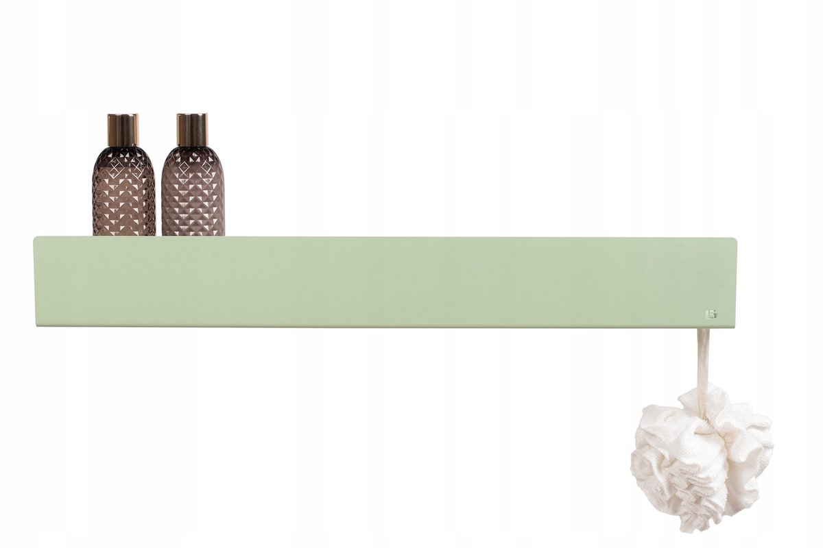 SlowDeco ISLA - Badkamerplank - 70 cm - Groen - Wandmontage - Gepoedercoat metaal