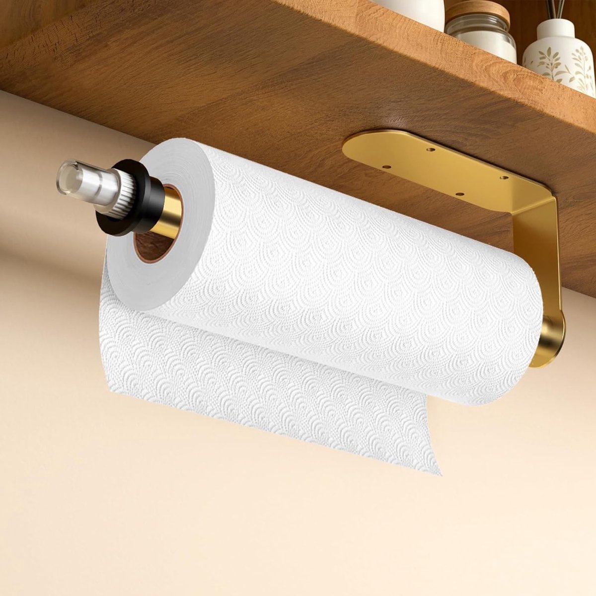 Stijlvolle keukendoekhouder met sprayfles, wandhouder voor papieren handdoeken, zeepdispen